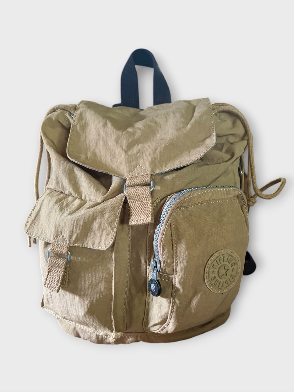 KIPLING GOLDEN TAN FIONA DRAWSTRING BACKPACK TOTE BAG PRE- LOVED COND
